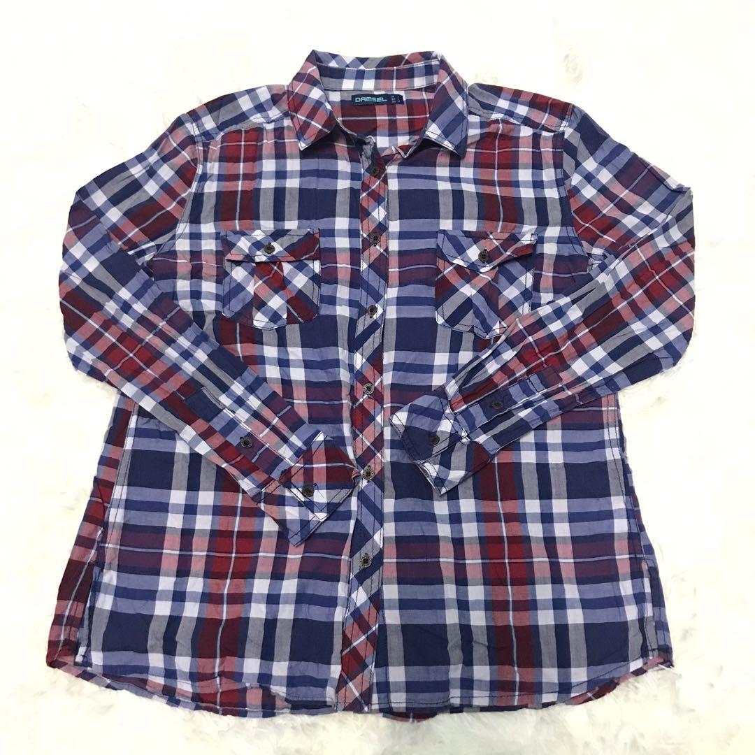 Preloved f.o.s plaid shirt (Category: Longsleeves) located in Klang. Submitted by fatinasyqn (Listing ID 1025734040, Image 2). Description: Dm for more details!.
