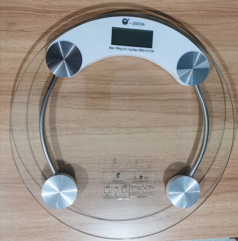 Round Digital LCD Tempered Glass Weighing Scale.
