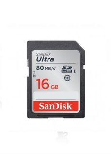SanDisk Ultra SDHC Card 16GB SDSDUNC UHS-I 80MB/s