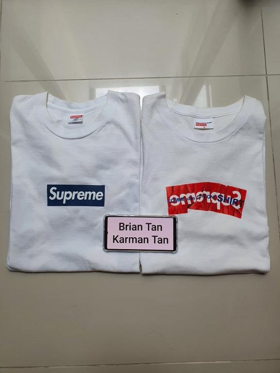 Supreme Box Logo Tee Men S Fashion Clothes Tops On Carousell