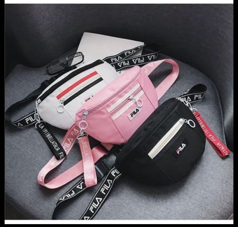 Unisex Korea FILA Shoulder Canvas Bag Pocket Waist Crossbody Bag Purse Men s Fashion Bags Sling Bags on Carousell