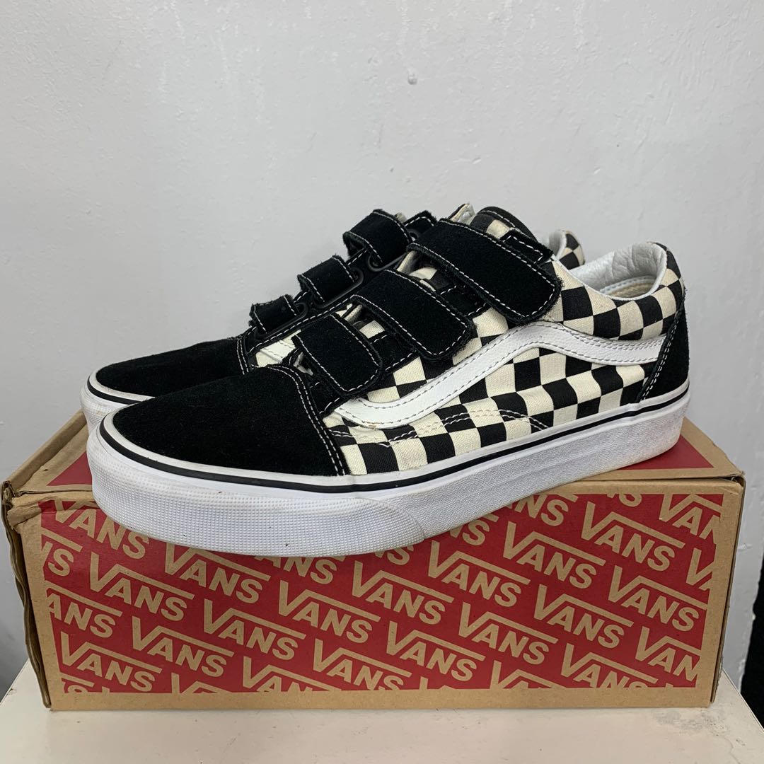 vans old skool velcro checkerboard