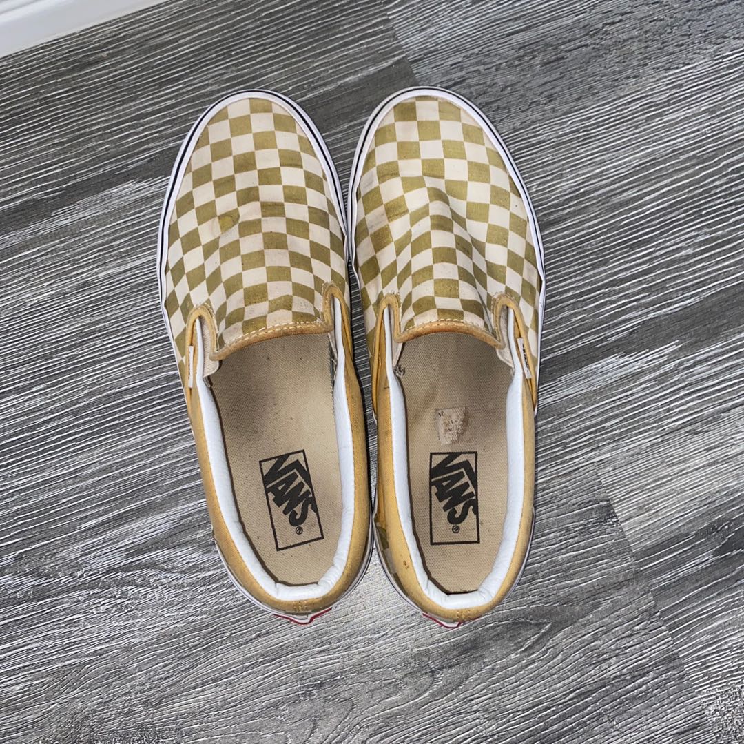 vans checkered yellow