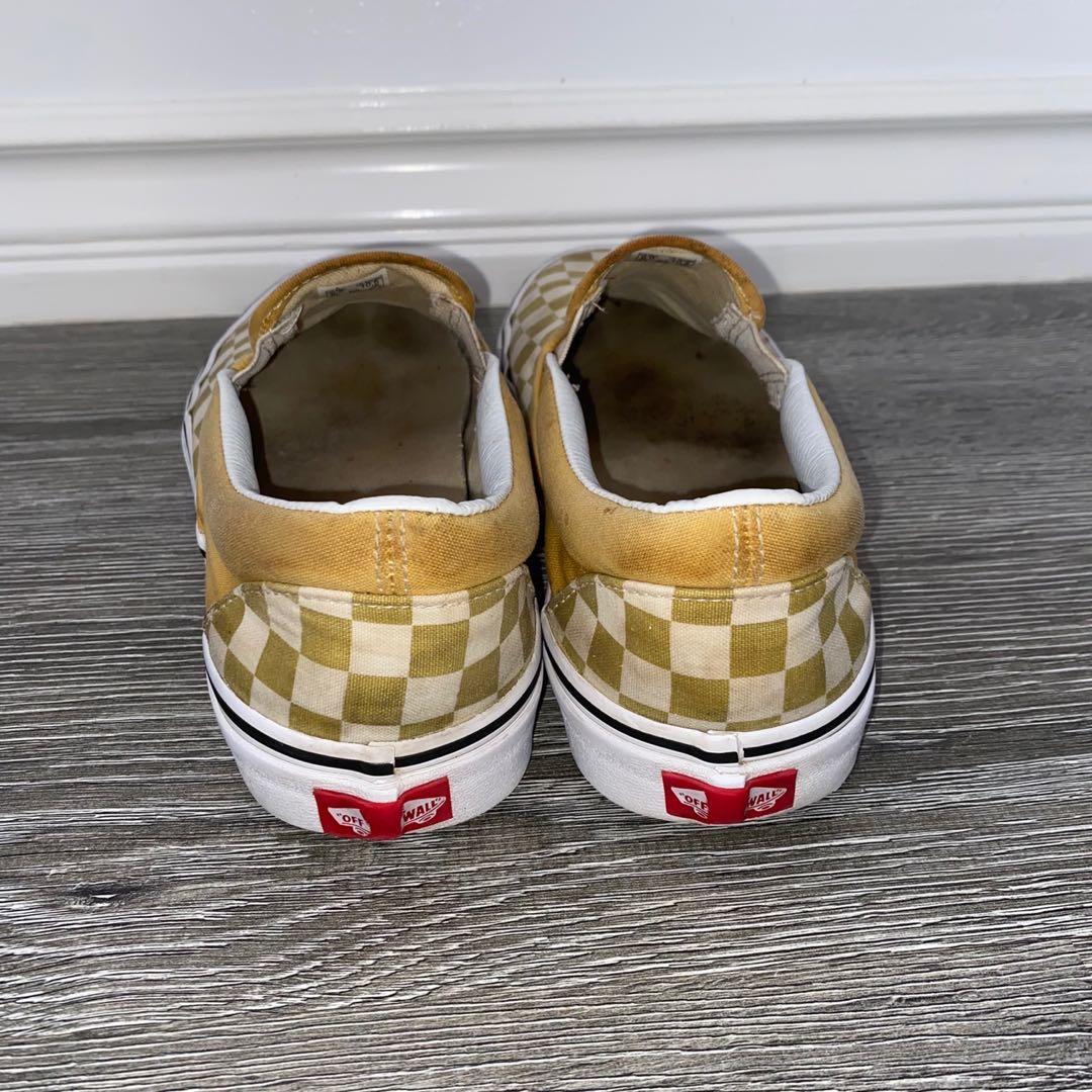 checkered yellow vans
