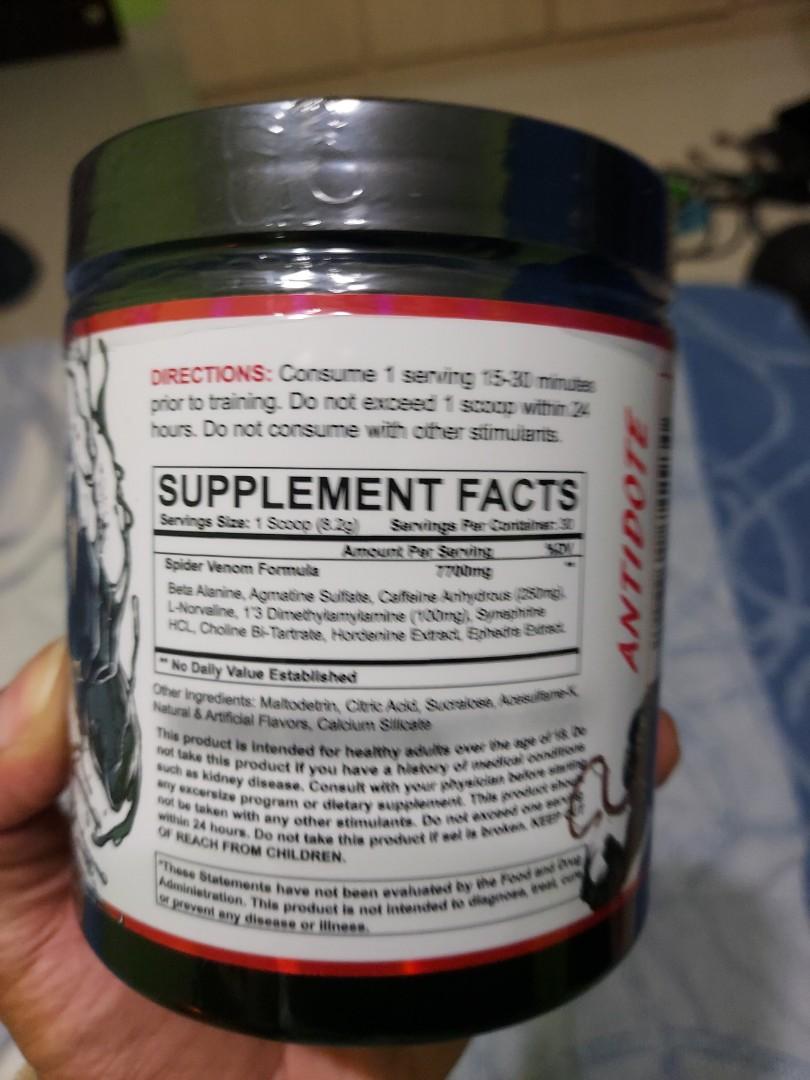 Venom Pre Workout By Anti Hero Labs Everything Else On Carousell