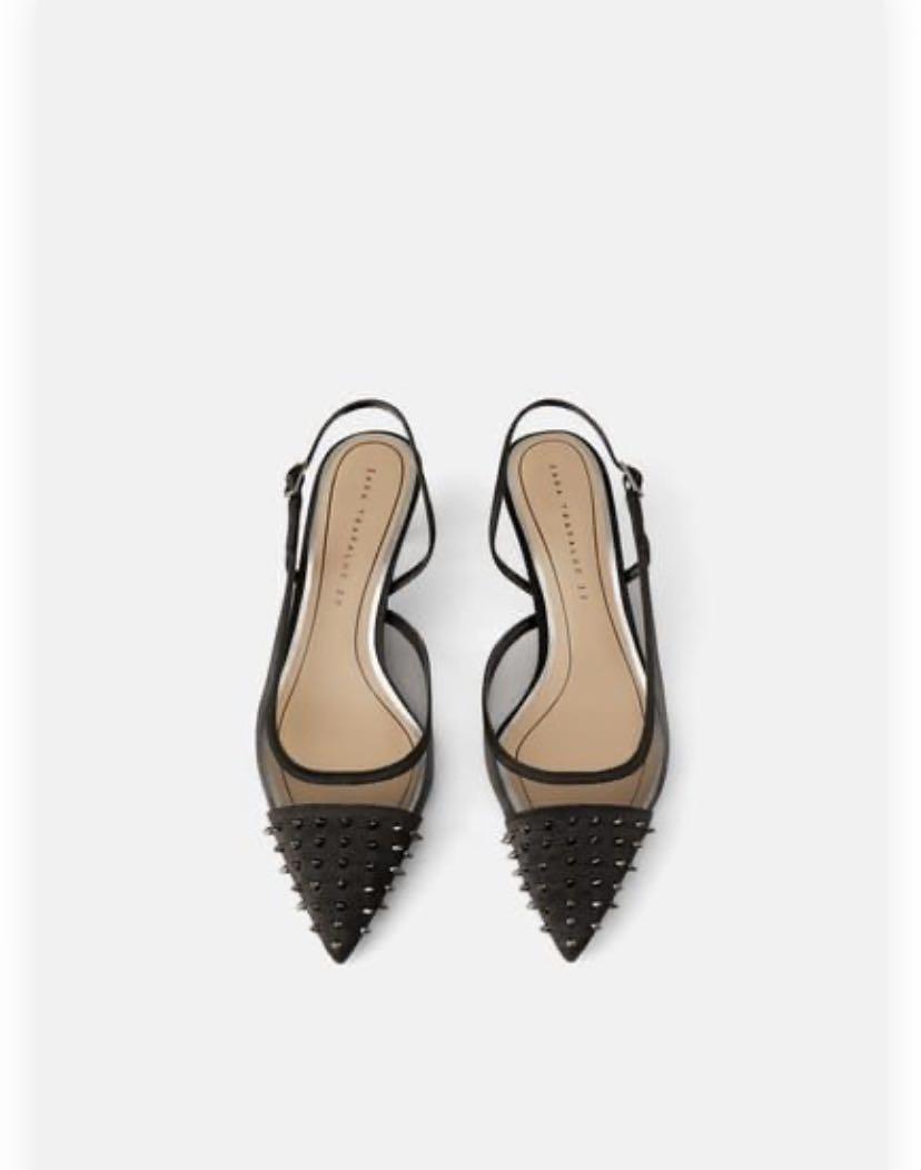 zara studded heels