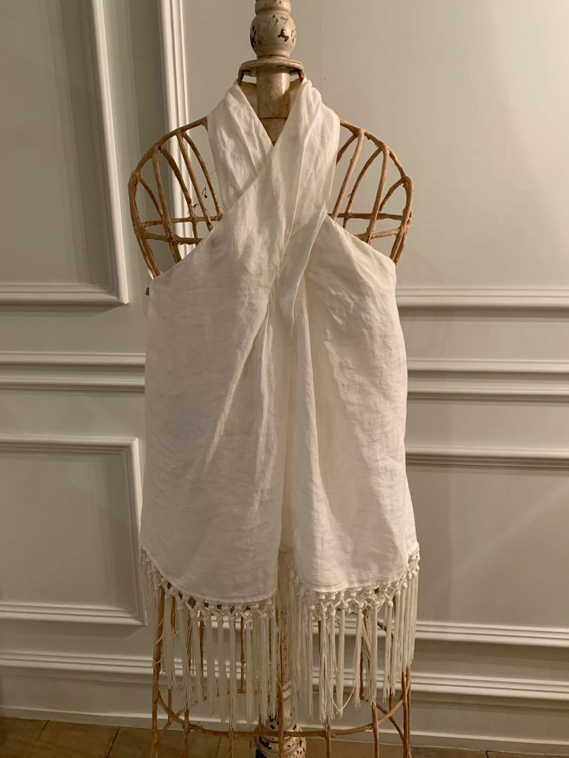 white linen halter top