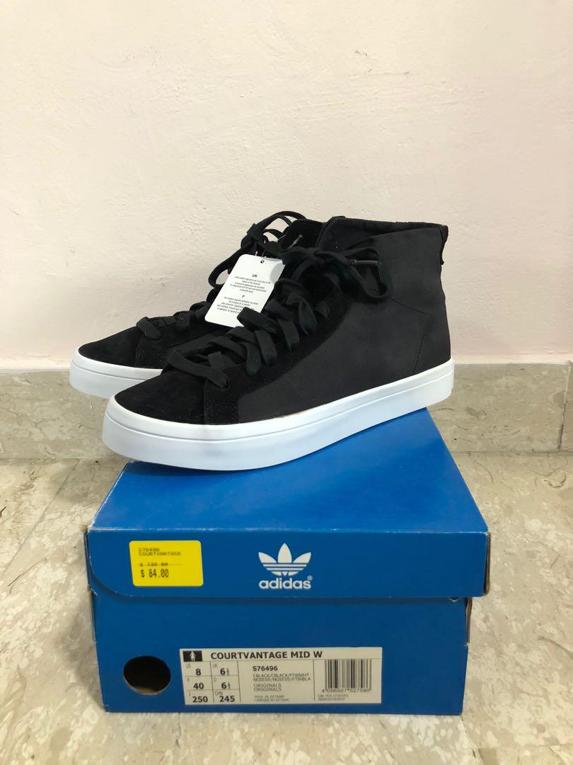 adidas court vantage mid white