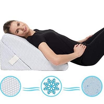 Bed Wedge Pillow - Adjustable 9 & 12 inch Folding Memory Foam Incline Cushion System for Legs and Back Support Pillow AllSett Health
