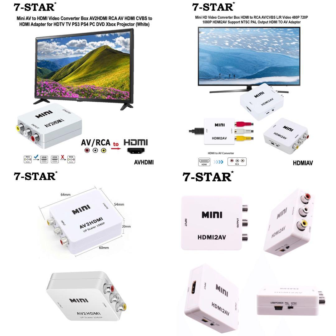 Celebrity Movable Consider AV/RCA to HDMI or HDMI to AV/RCA/CVBS/BNC/Video Converter/Adaptor/Cable for  CCTV Camera, IP Camera, TV & Audio System, PC Desktop & Laptop (7-STAR*),  Computers & Tech, Parts & Accessories, Cables & Adaptors on