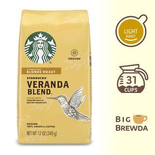 Big Brewda - Starbucks Veranda Blend Light Blonde Roast Ground Coffee 12oz / 340g