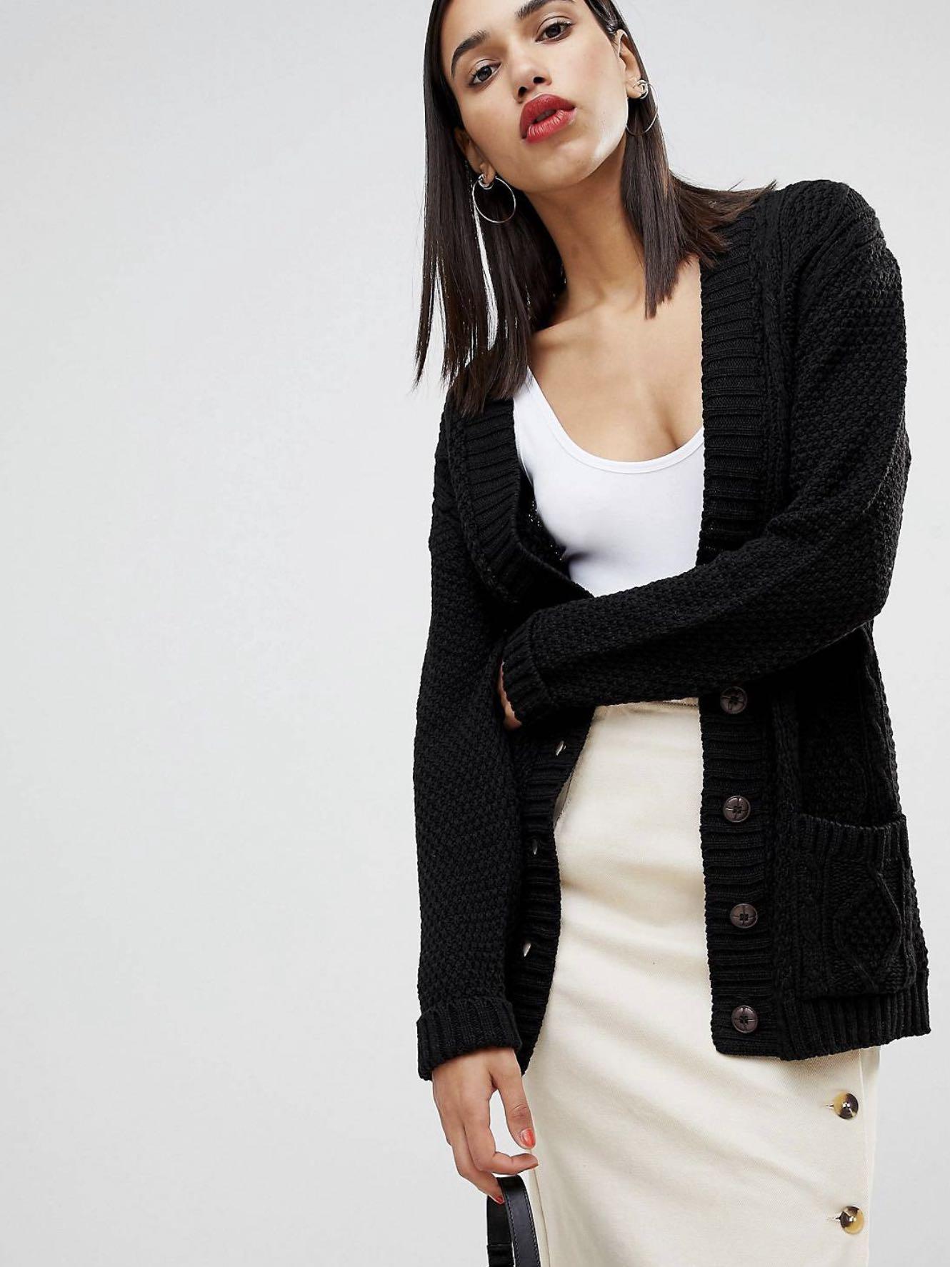 boohoo black cardigan
