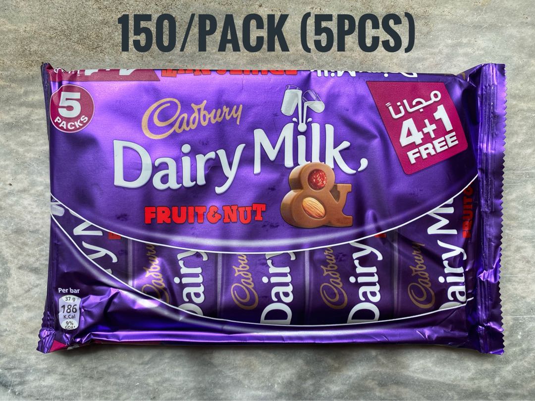 Cadbury Dairy Milk (pack) Fruit & Nut, Food & Drinks, Packaged