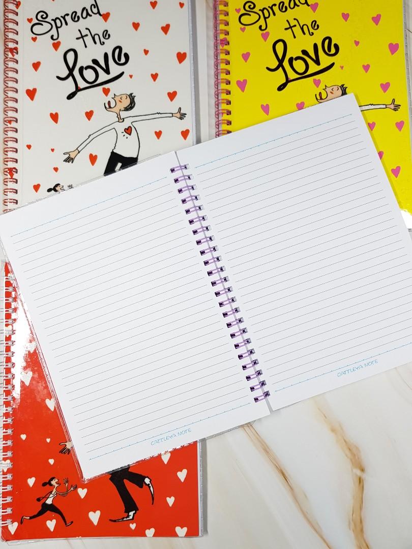 Cattleya Spiral Notebook Spread the Love (Category: Stationery & School Supplies) located in Manila. Submitted by snowflakes.specials (Listing ID 1032079682, Image 2). Description: .
