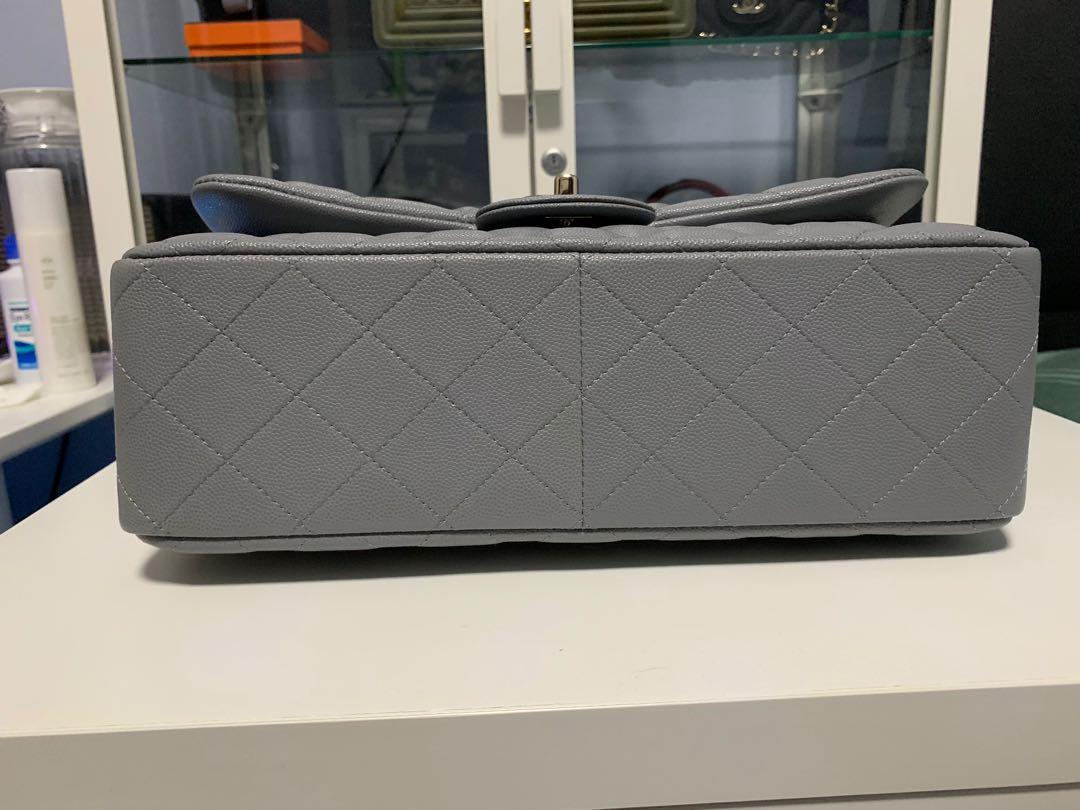 Chanel 20C grey jumbo caviar flap bag, Luxury, Bags & Wallets on Carousell