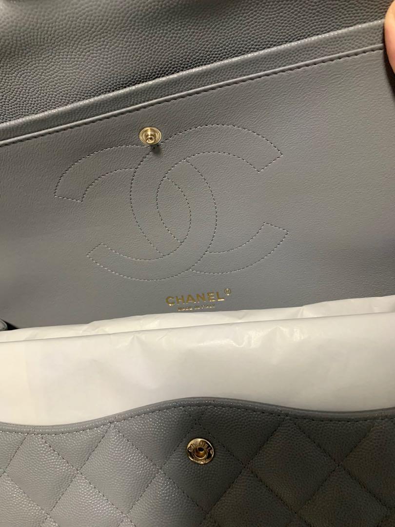 Chanel 20C grey jumbo caviar flap bag, Luxury, Bags & Wallets on Carousell