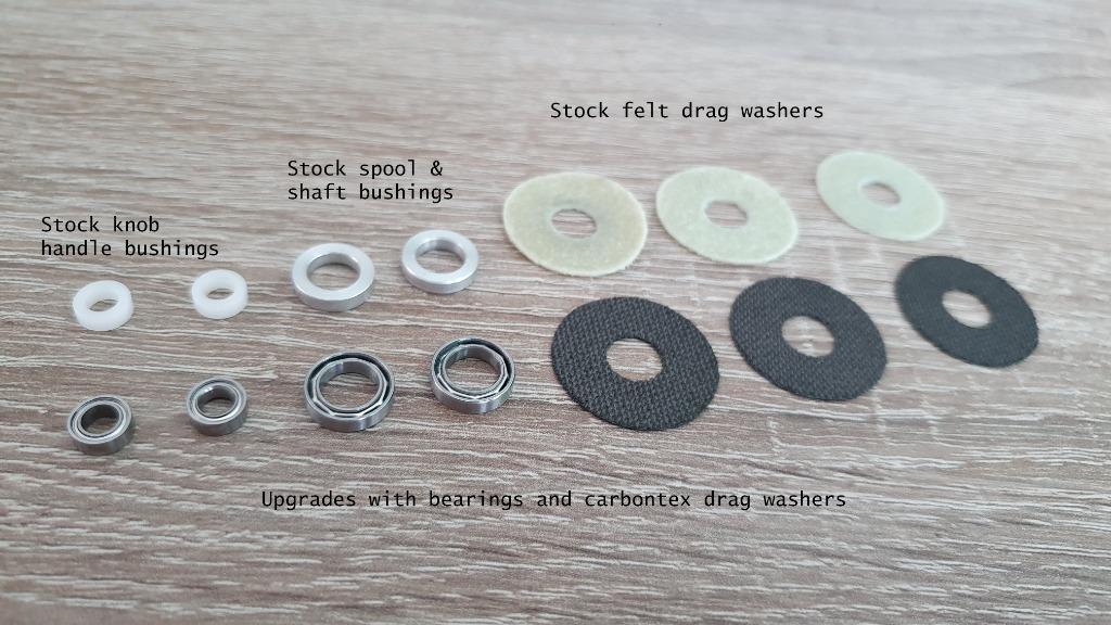 Carbontex drag washers & bearings upgrades for Daiwa spinning reels