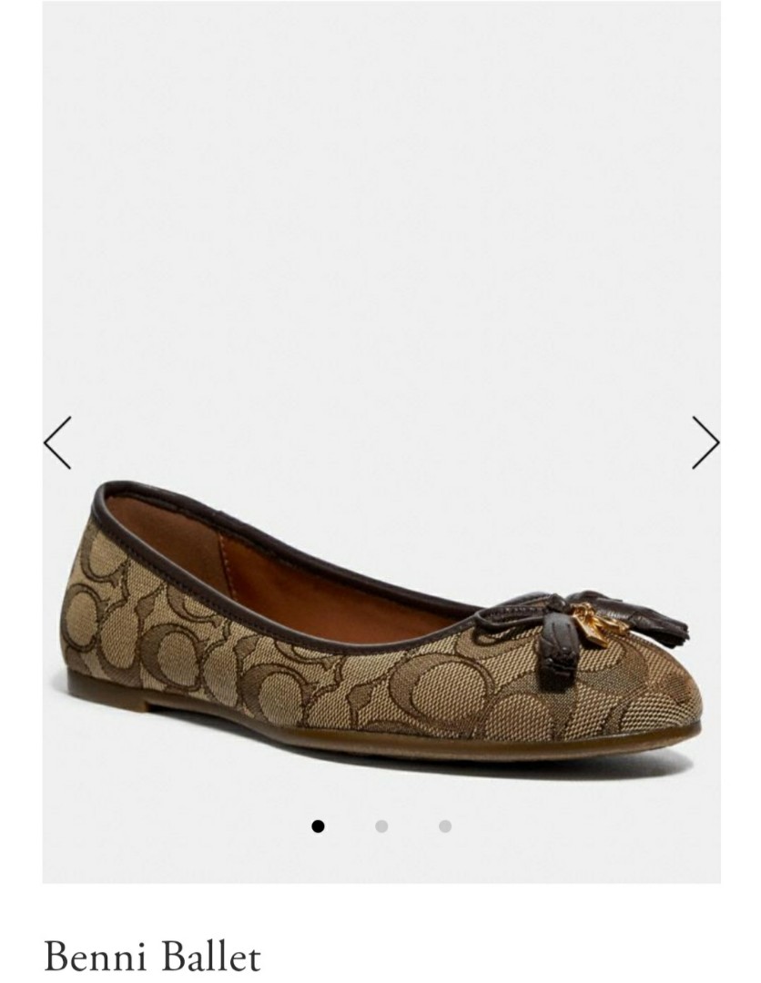 Authentic Coach Benni Signature Jacquard Ballet Flats Women s