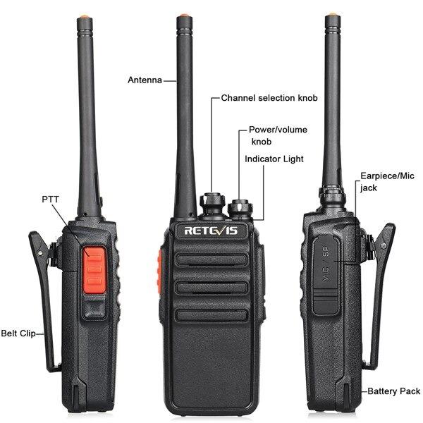 Retevis H-777S Walkie-Talkies Long Range,Rechargeable Two Way Radio,2 Way Radio with Earpieces,VOX Long Antenna Crisp Voice for Adults Gift Hiking Cam - 3