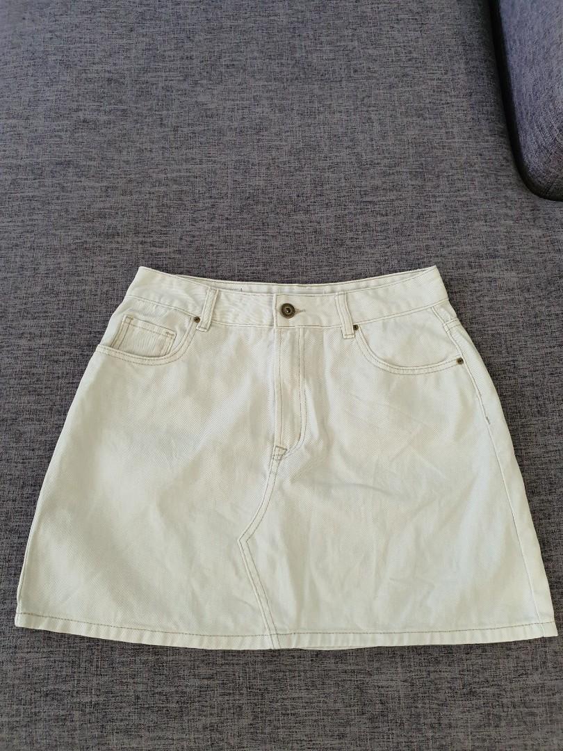 cotton on white denim skirt