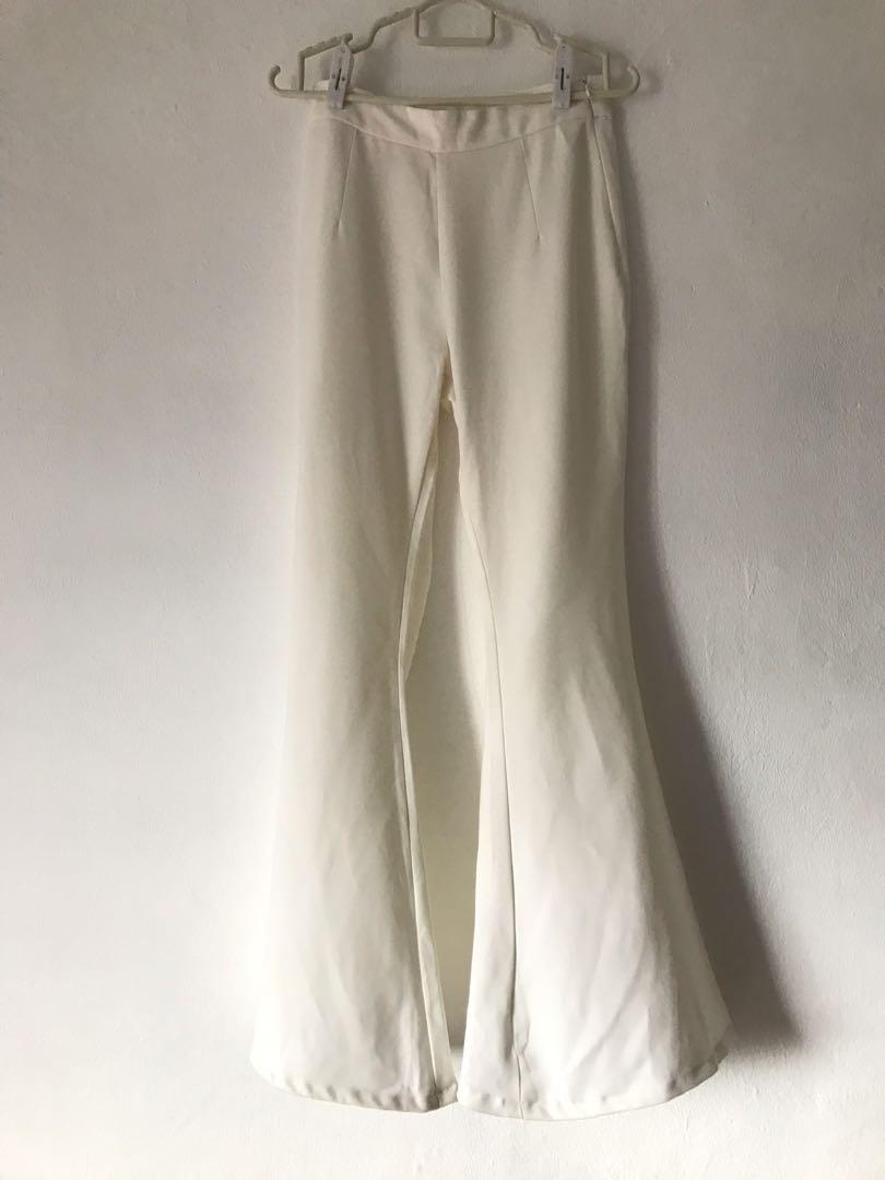 Bell Bottom Pants In White