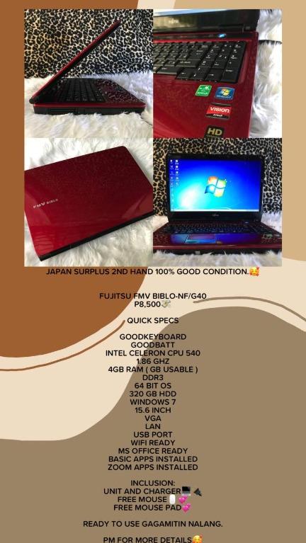 Fujitsu Fmv Biblo Nf G40 Electronics Computers Laptops On Carousell