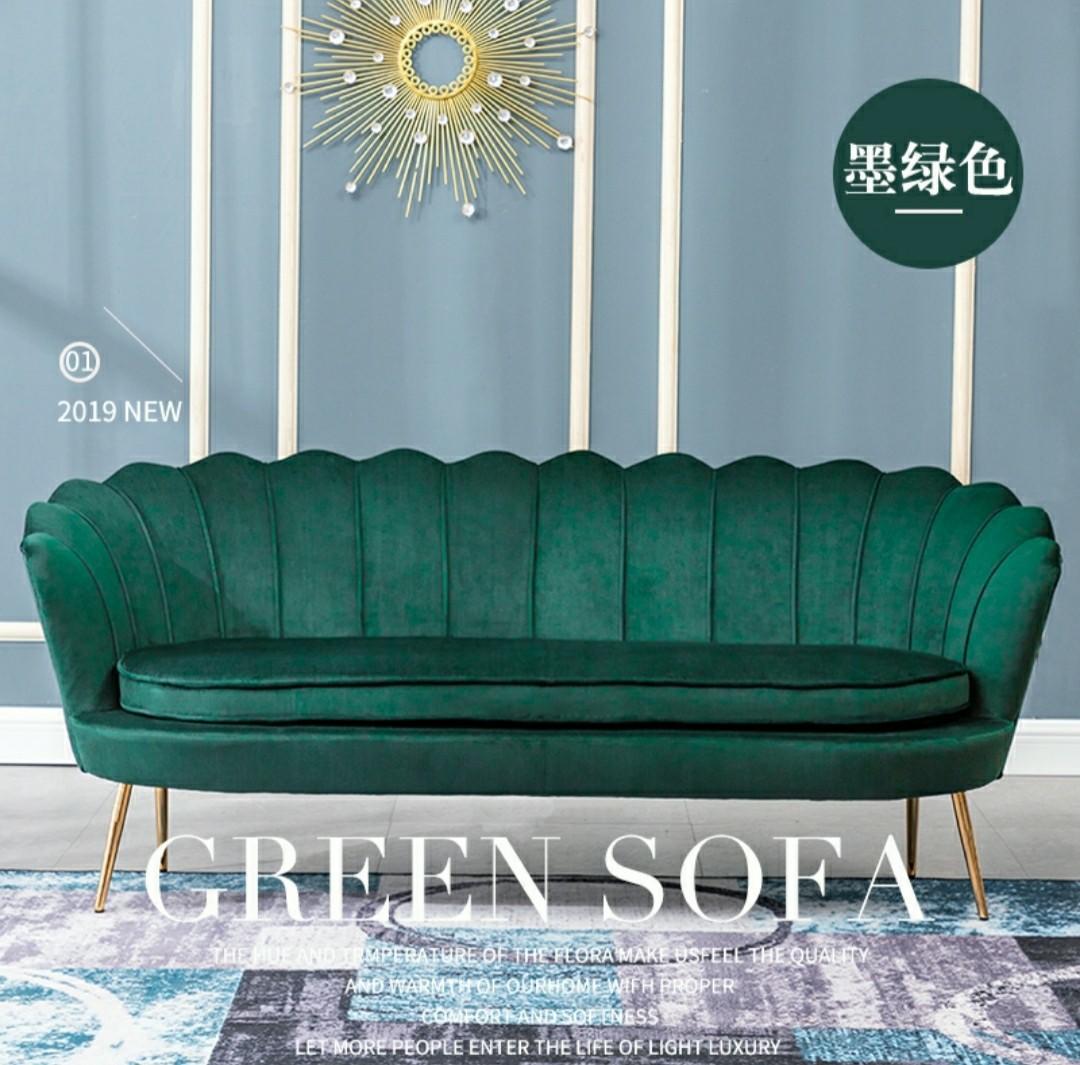 Green 3 Seater Sofa Furniture Sofas On Carousell