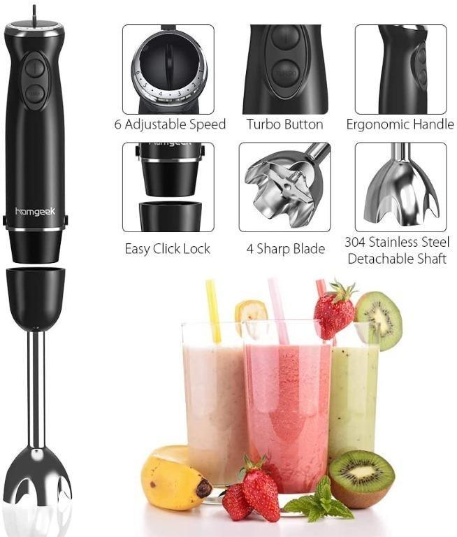 Homgeek Hand blender HB2028, TV & Home Appliances, Kitchen Appliances