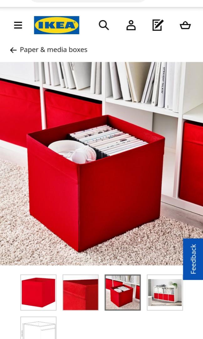 IKEA Drona Storage Box Red, Furniture & Home Living, Home Improvement