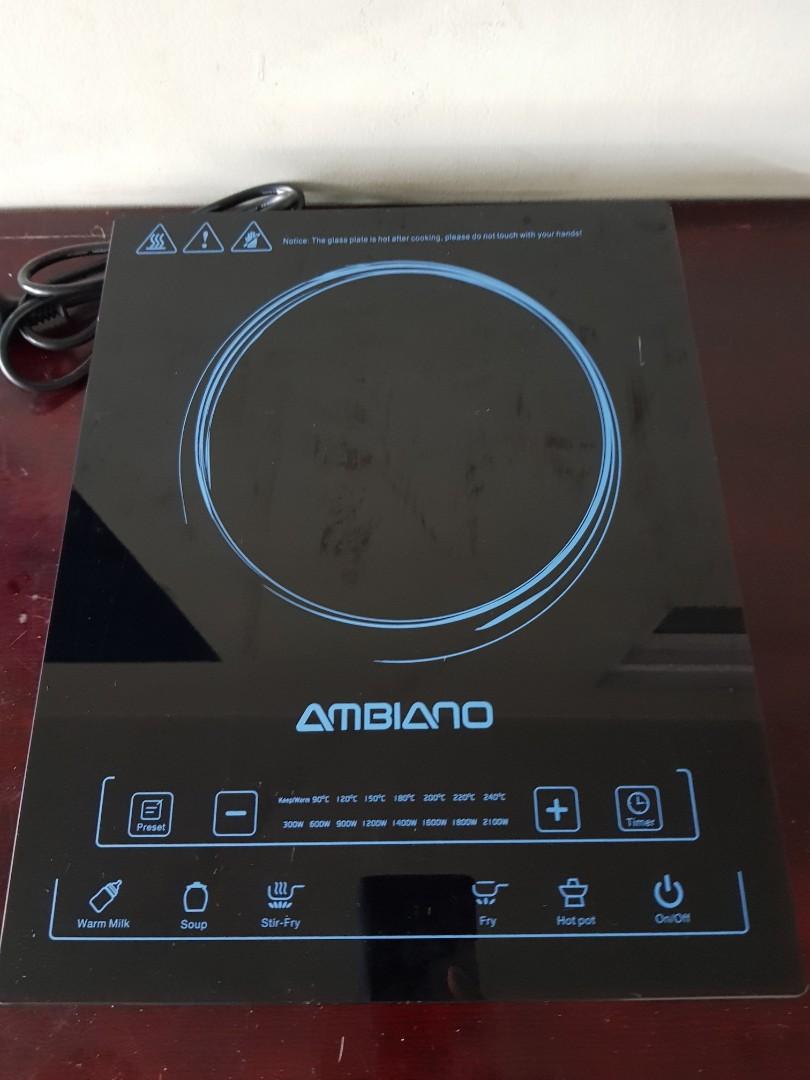 Induction Cooker (Category: Cookers) located in Manila. Submitted by markanthony.bernales (Listing ID 1031986020, Image 2). Description: - Brand: Ambiano - Suitable for pots from 12cm to 26cm diameter - 24-hour pre-set timer - Easy to read LED display - High power - 2100W - With 5 cooking functions - With sensor touch controls - With 8 temperature settings: 60-240 degree Celcius - With cooking pot recognition to identify unsuitable pots - With ov
