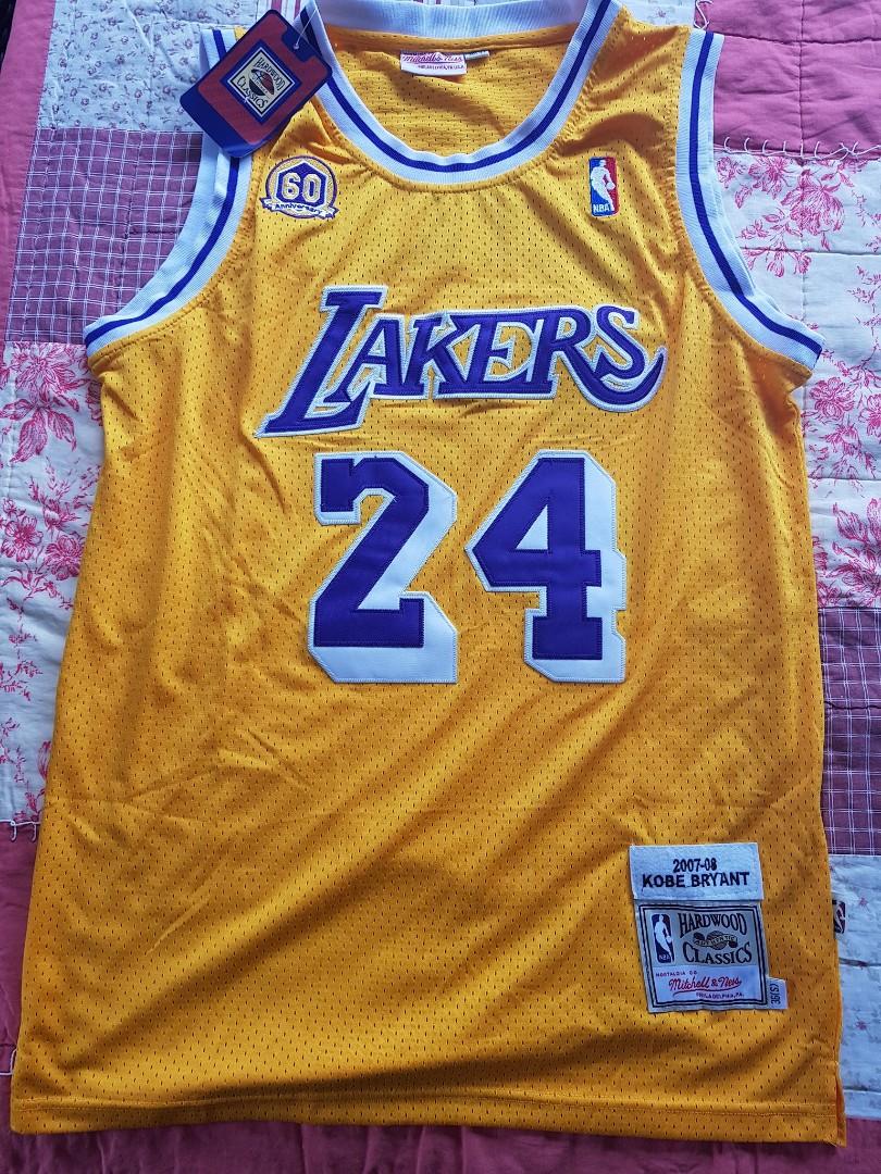 Men's Los Angeles Lakers Kobe Bryant Mitchell & Ness Purple 2007-08  Hardwood Classics 60th Season Authentic Jersey