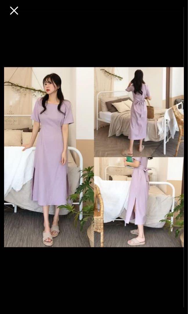 pastel purple maxi dress