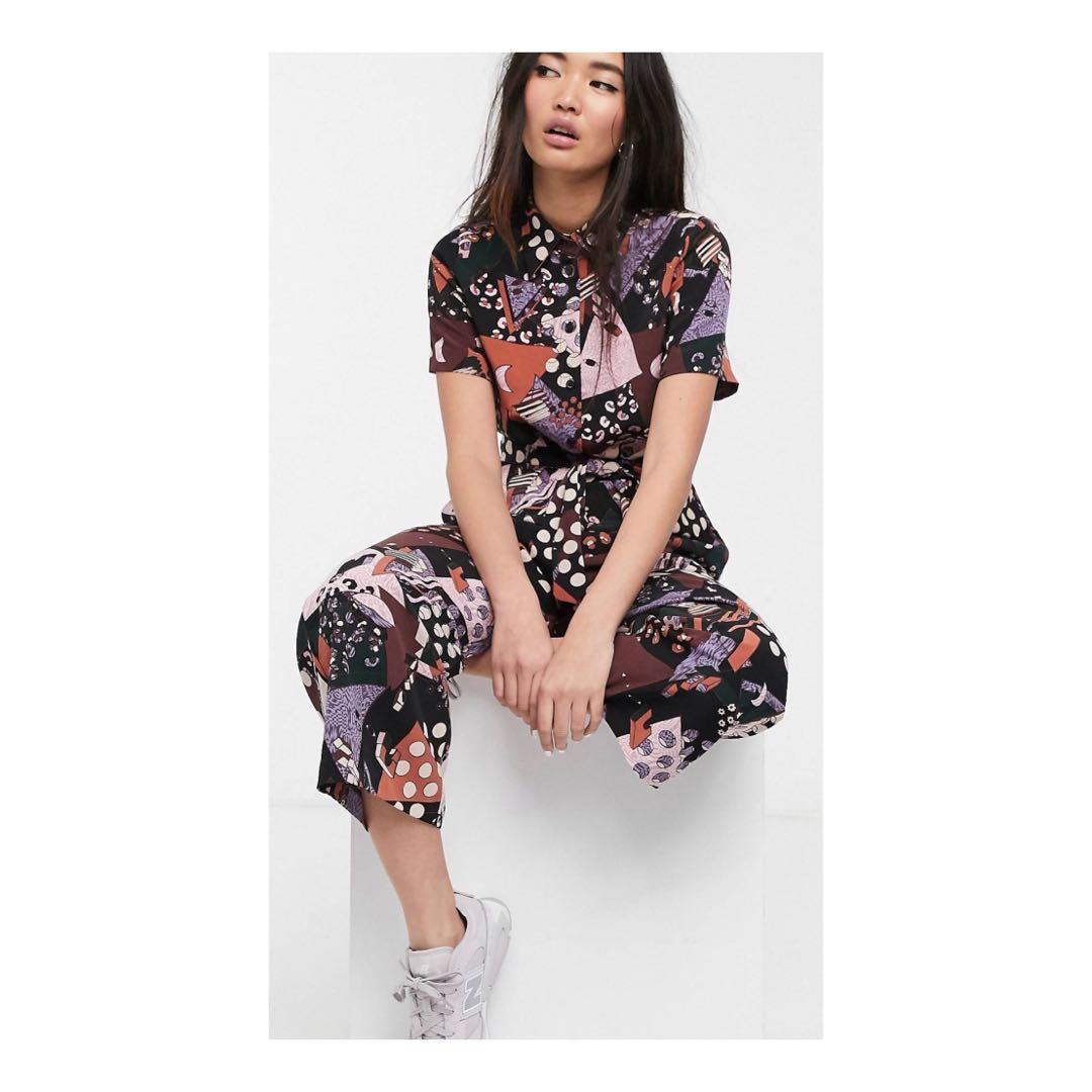 Monki Abstract print jumpsuit