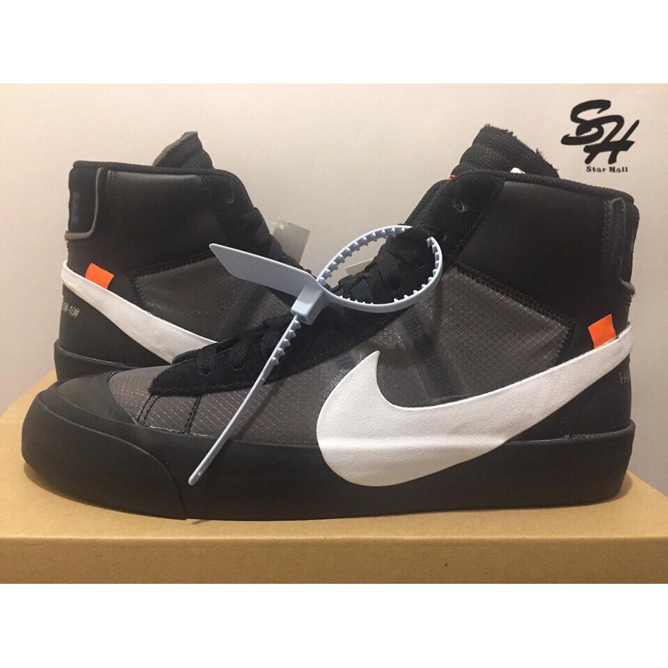 OFF WHITE x NIKE BLAZER MID 聯名款黑白AA3832-001, 他的時尚, 鞋