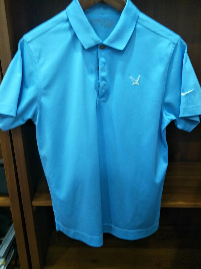 light blue nike golf shirt