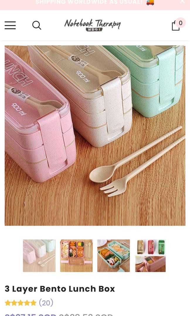 NOTEBOOK THERAPY-3layer bento lunch box