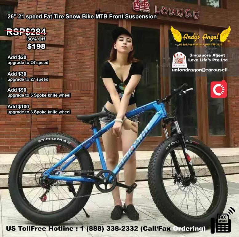 PreOrder Fat Tire Snow Bike bmx road speed 26 inch mtb frame