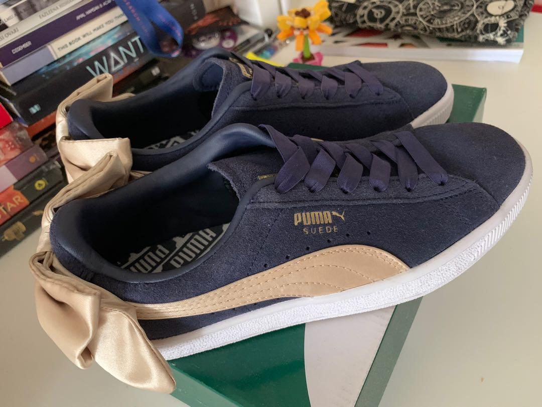 Original PUMA Women Suede Bow Varsity Trainers Shoes Sneakers