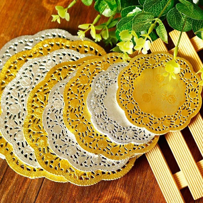 Gold Foil Round Paper Lace Doilies size 5.5/" Party Wedding 14cm