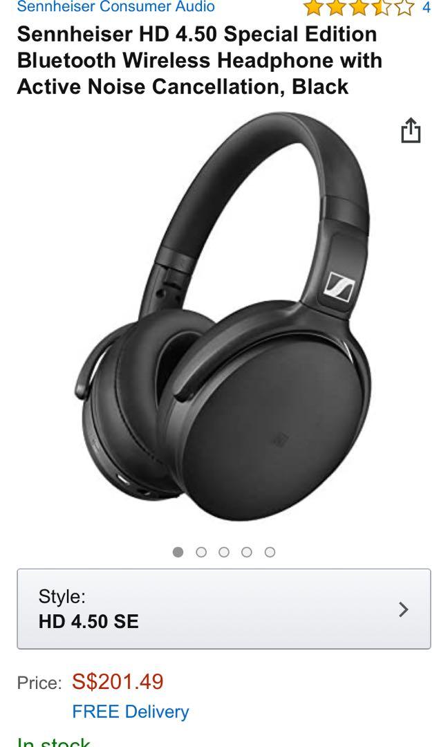 Sennheiser HD 4.50 Special Edition Bluetooth Wireless Headphone with Active Noise Cancellation Black Audio Headphones Headsets on Carousell