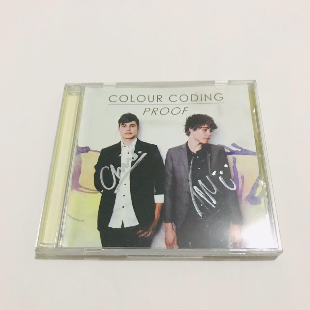 Signed Colour Coding Proof CD Album (Category: CDs & DVDs) located in Paranaque City. Submitted by decluttering.diva (Listing ID 1032058151, Image 1). Description: Colour Coding: Proof CD Album - signed by the artists - used/like new except for the storage marks, part of my CD collection.