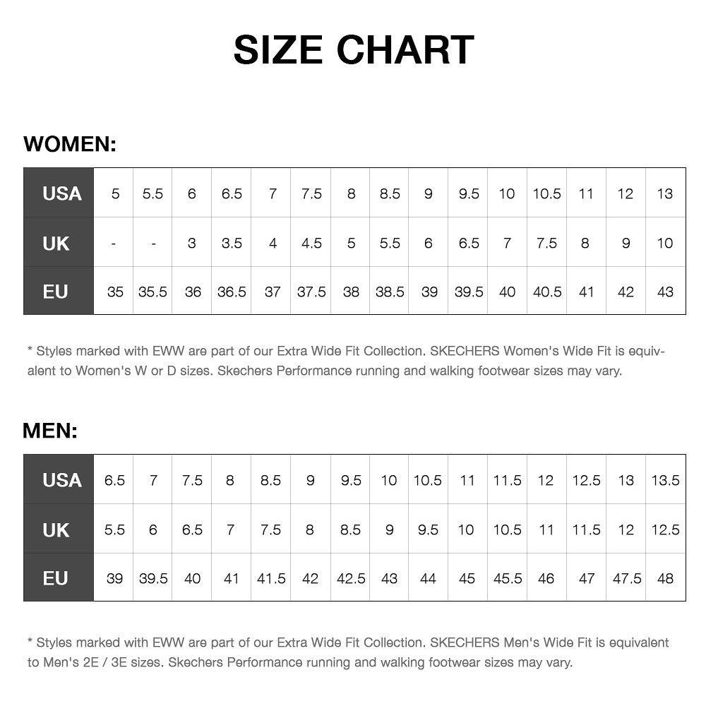 Skechers safety shoes size chart hotsell