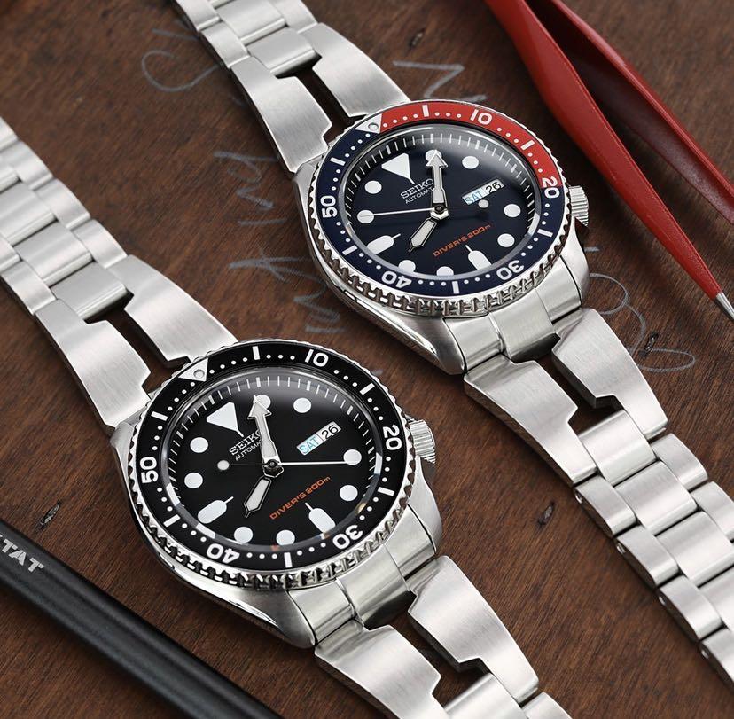 Strapcode 22mm Retro Razor Stainless Steel Bracelet for Seiko Diver SKX007  SKX009 SKX011 Curved End, Luxury, Watches on Carousell