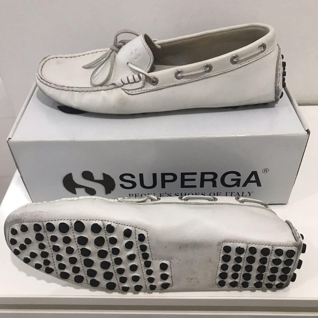off Superga White Driving Shoes Loafers 