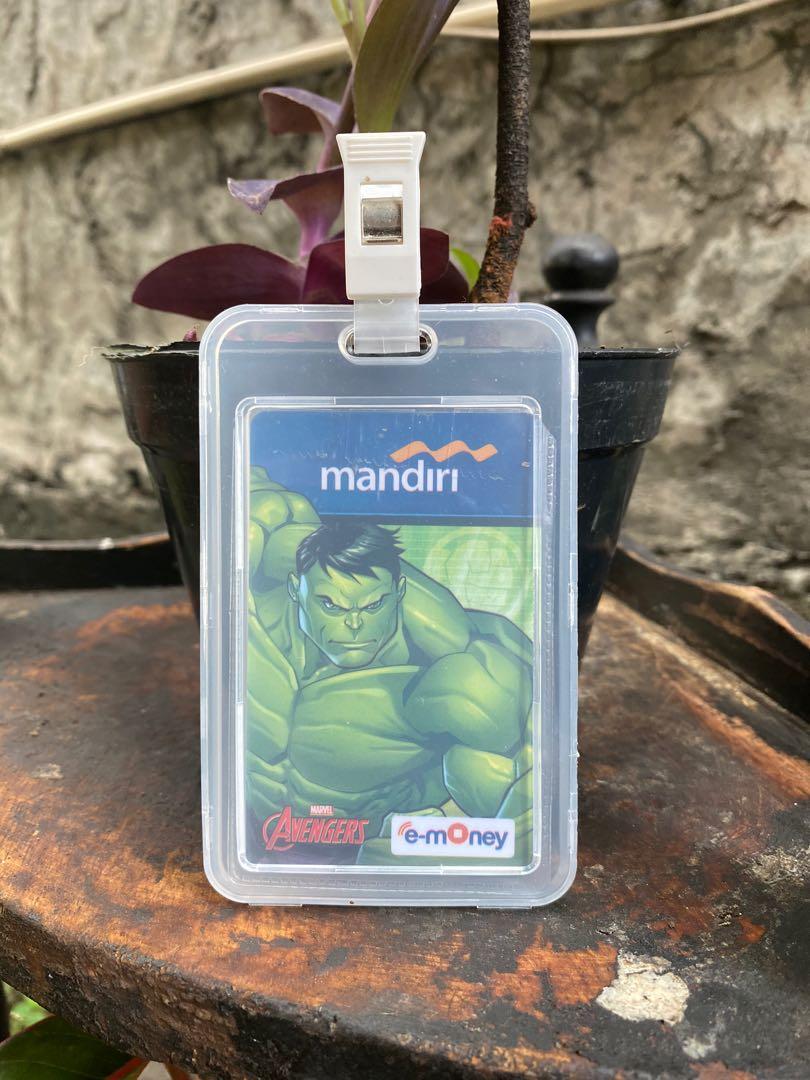 Tempat id card name tag bank mandiri plus penjepit single card anti  percikan air terlaris