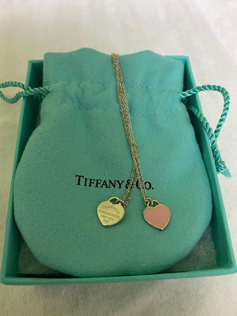 Tiffany and co pink heart necklace shop
