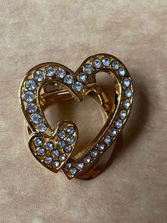 Vintage Heart Brooch/Scarf Clip Ring