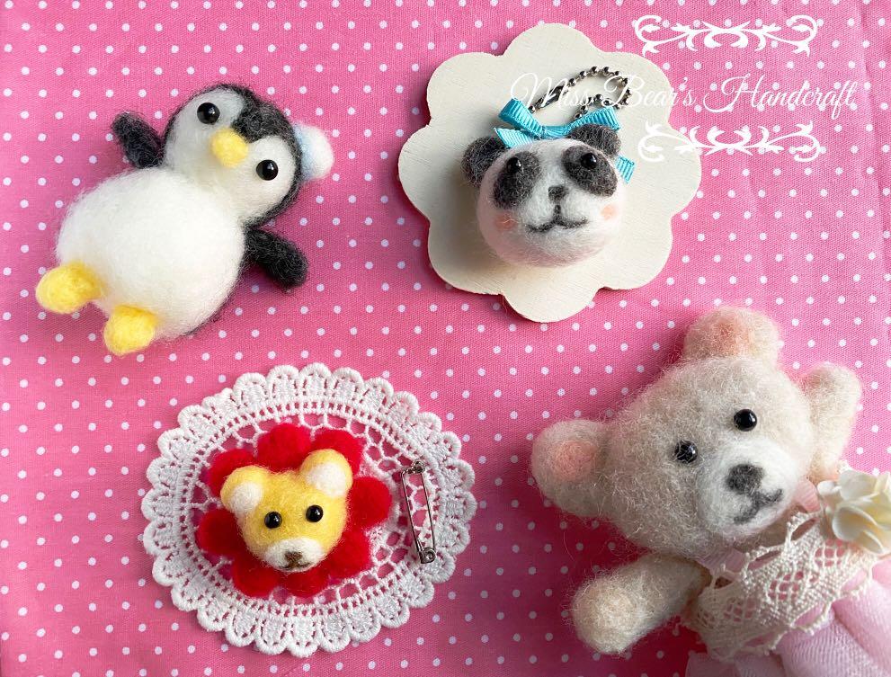 羊毛顫動物鎖匙扣 心口針 手作 自家設計 手作產品 飾物 Carousell