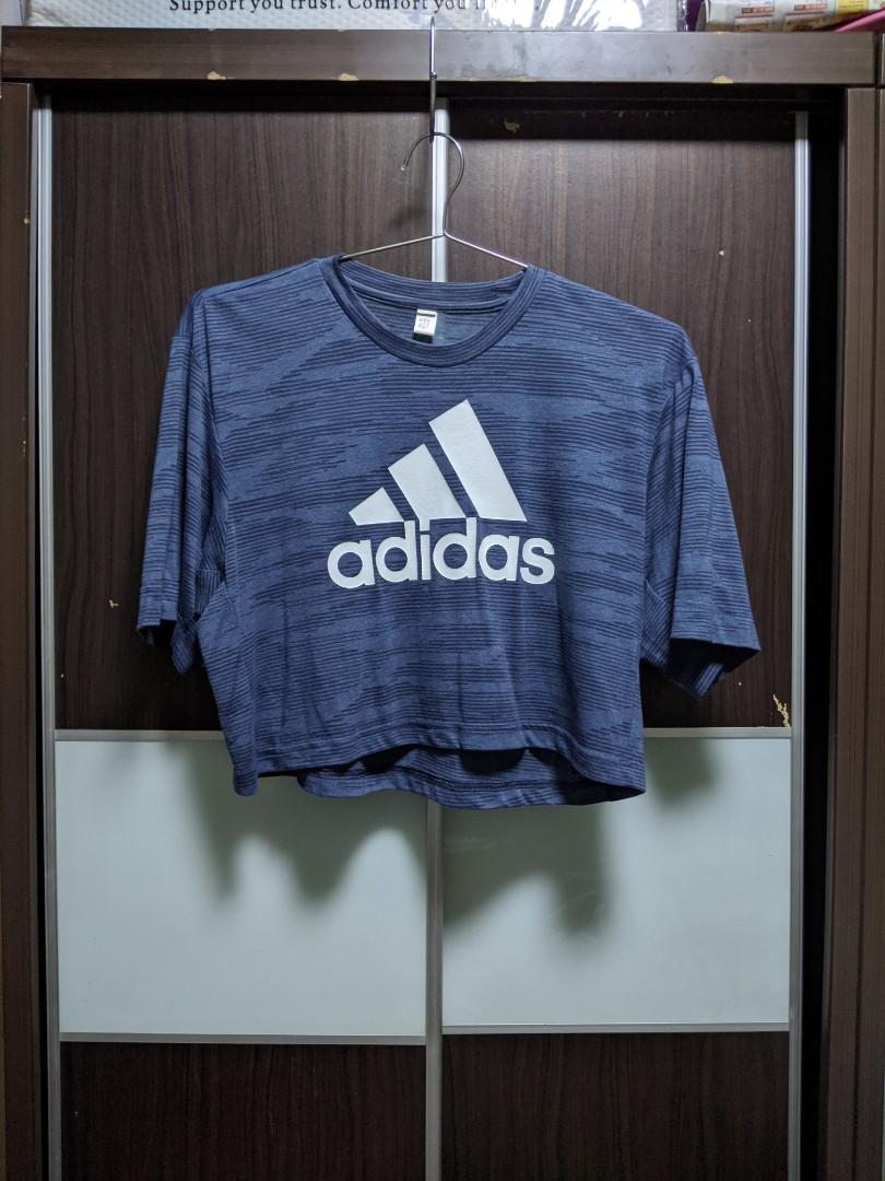 adidas crop top blue