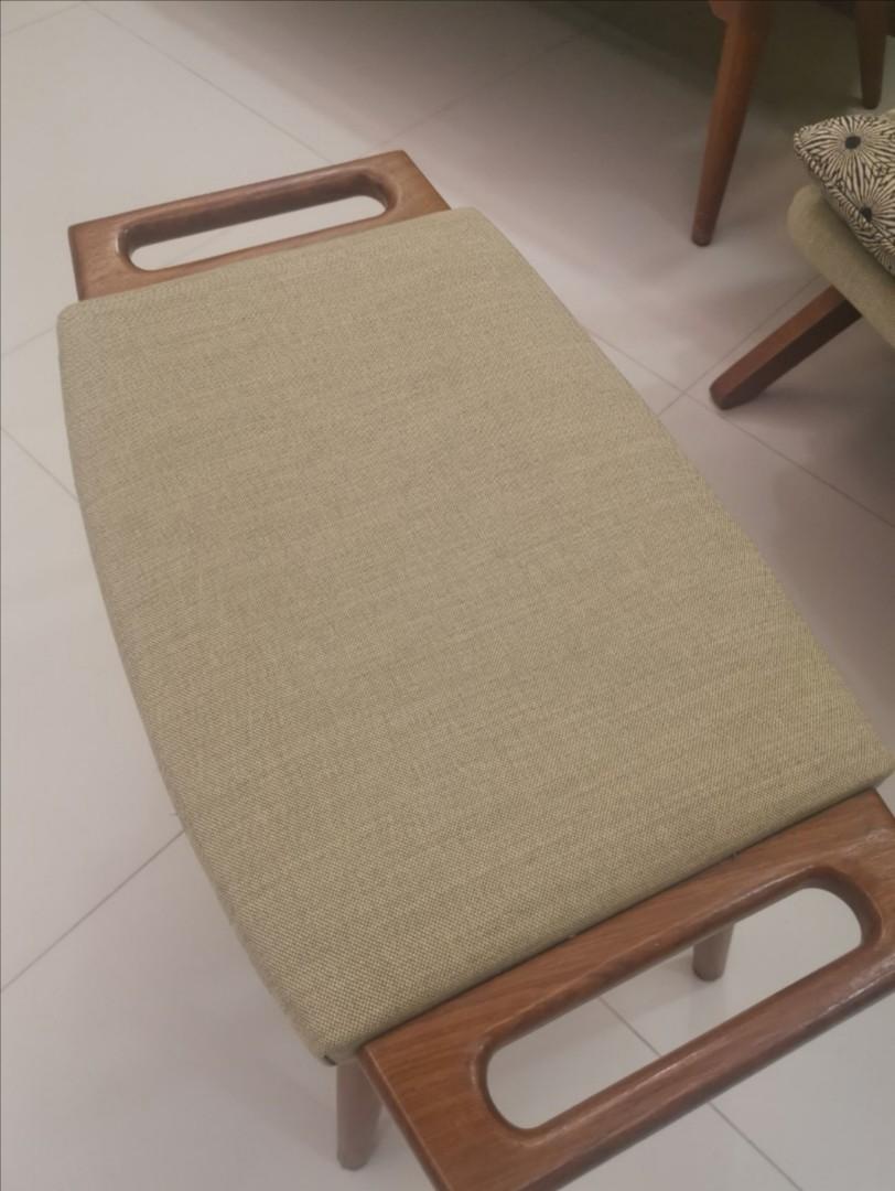 Arm Chair + Leg Rest (Teak Wood), Furniture & Home Living, Furniture, Chairs on Carousell